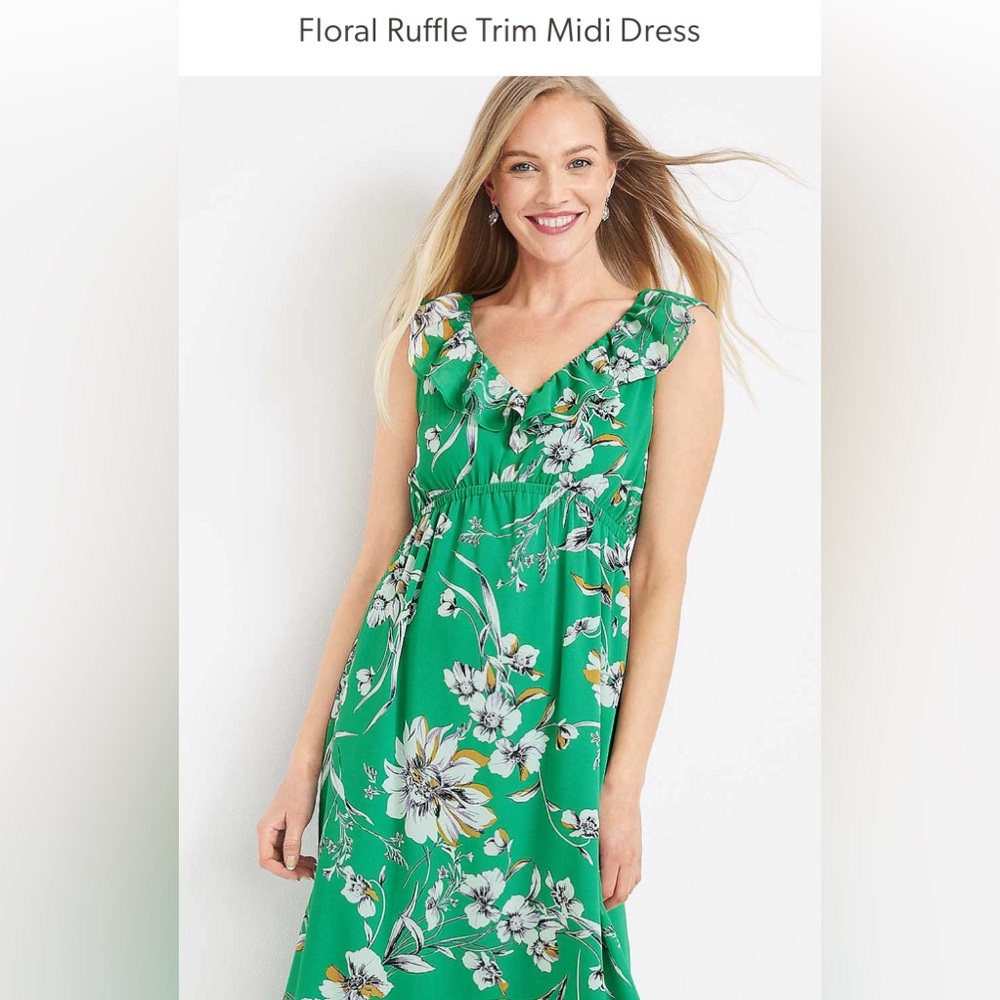 Maurices sleeveless floral ruffle trim dress size XL Spring NWT